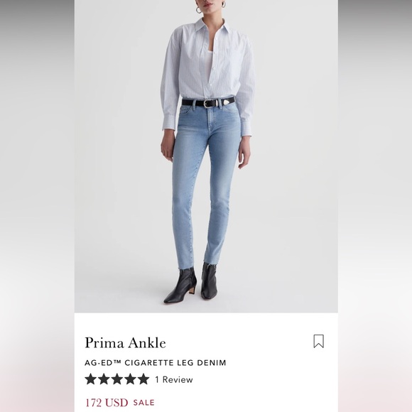 AG Denim Prima Ankle Cigarette Leg